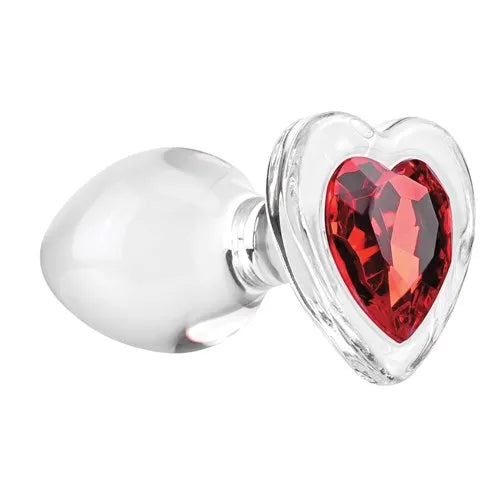Adam & Eve Large Red Heart Gem Glass Plug