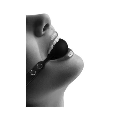 Ouch! Silicone Ball Gag With Adjustable Bonded Leather Straps