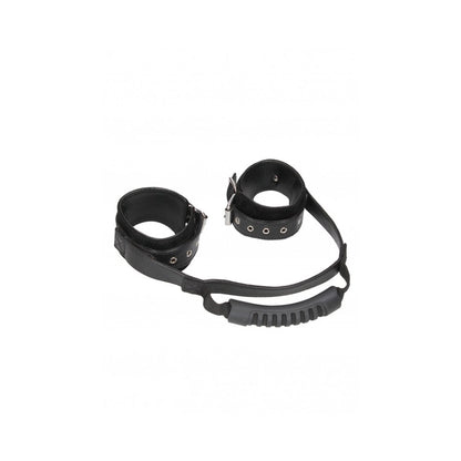 Ouch! Bonded Leather Hand Cuffs With HandleClothing