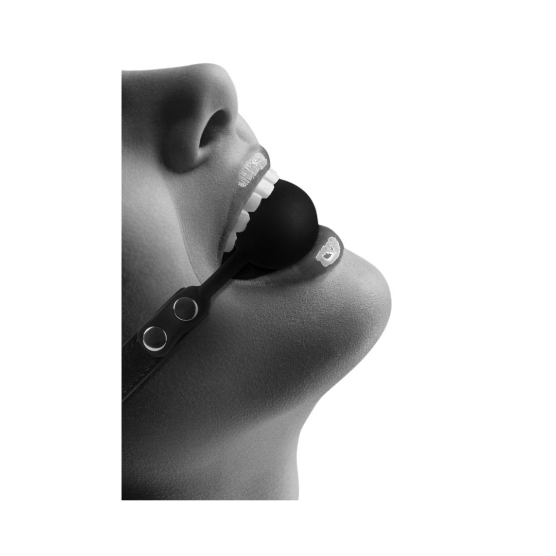 Ouch! Silicone Ball Gag With Adjustable Bonded Leather StrapsClothing